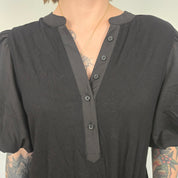 DKNY Zwarte Top Met Korte Mouwen Dames XL