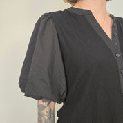 DKNY Zwarte Top Met Korte Mouwen Dames XL