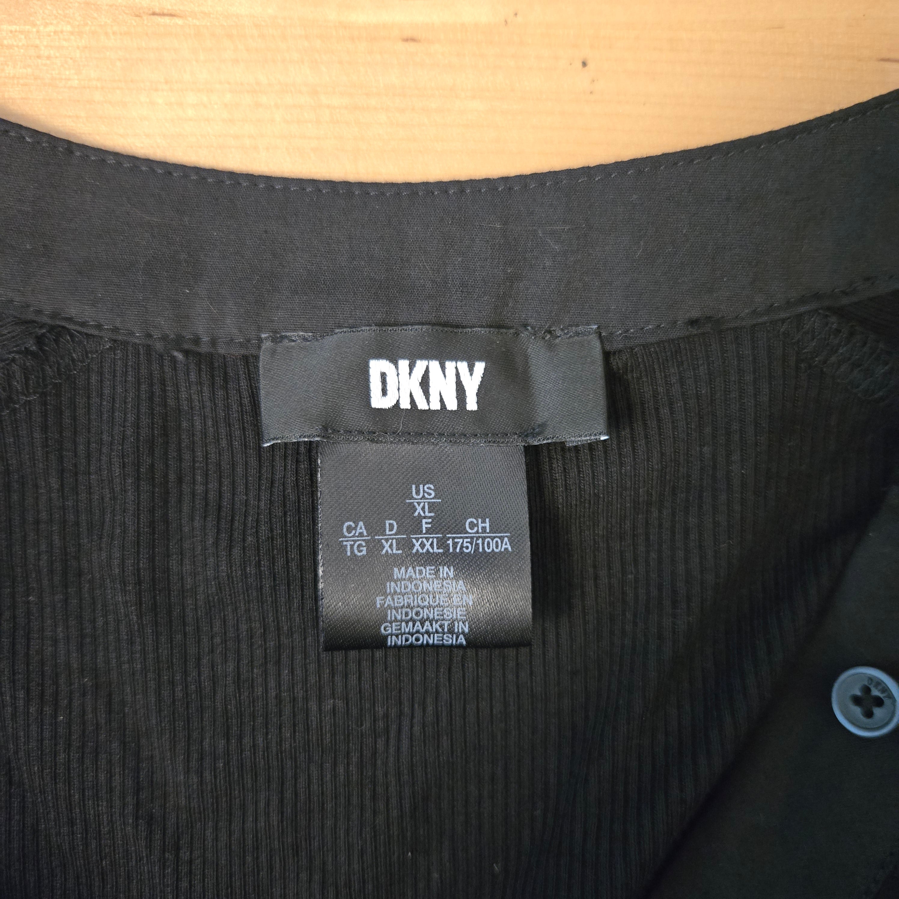 DKNY Zwarte Top Met Korte Mouwen Dames XL