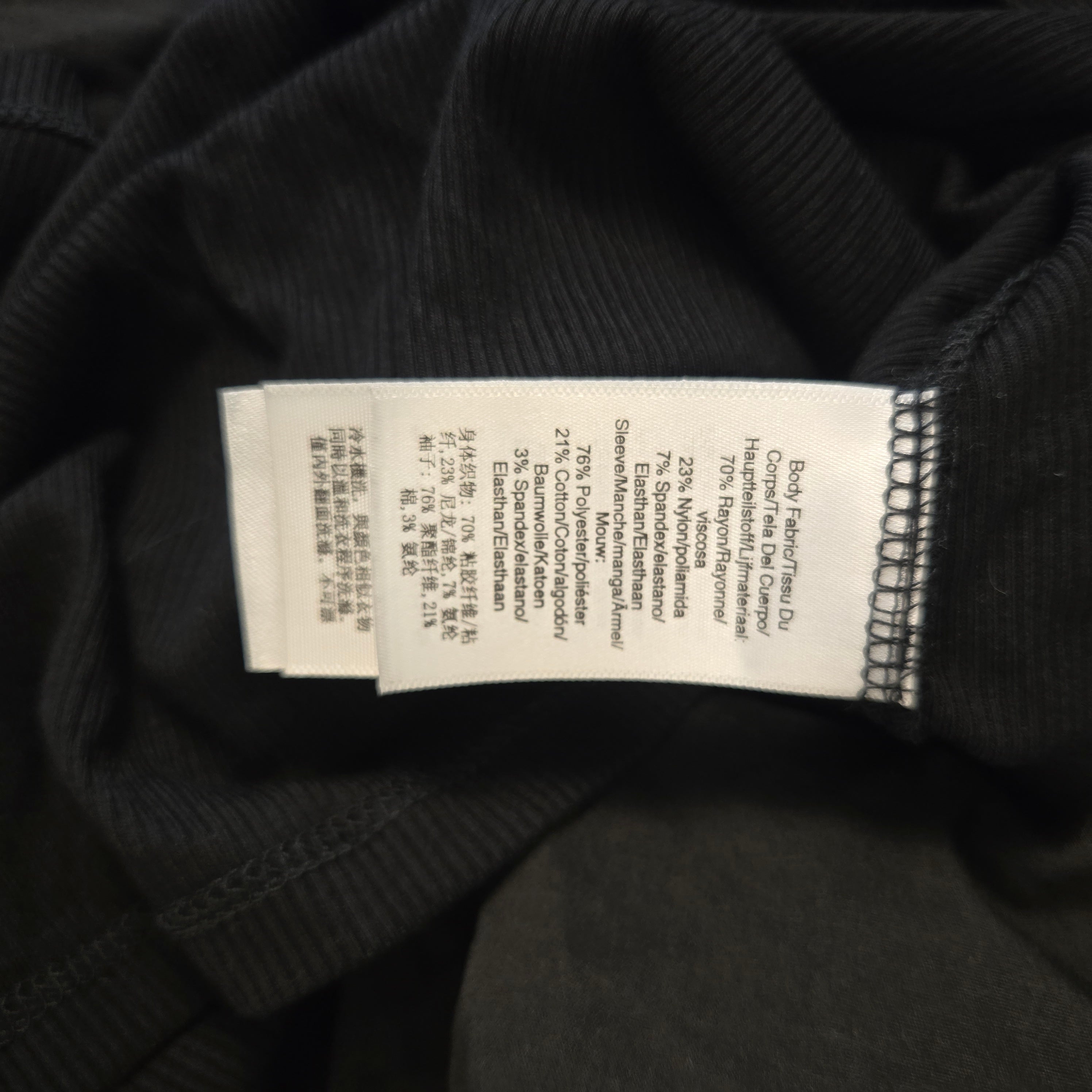 DKNY Zwarte Top Met Korte Mouwen Dames XL