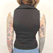 Zara Zwarte Mouwloze Top Met Rits Dames XS