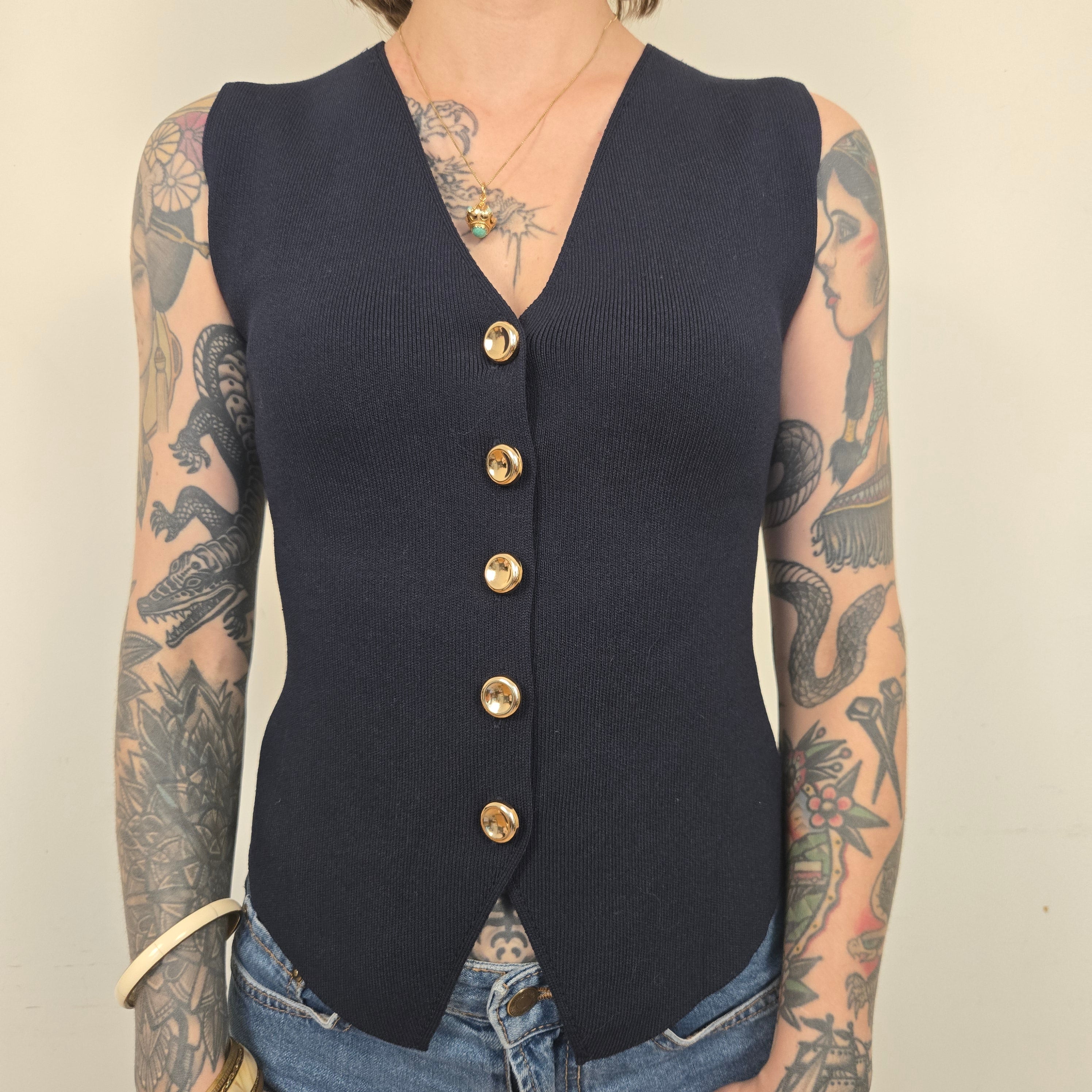 Zara Donkerblauw Gilet Dames S
