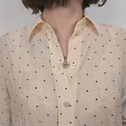 H&M Lichtgele Gestippelde Blouse Dames XS or S