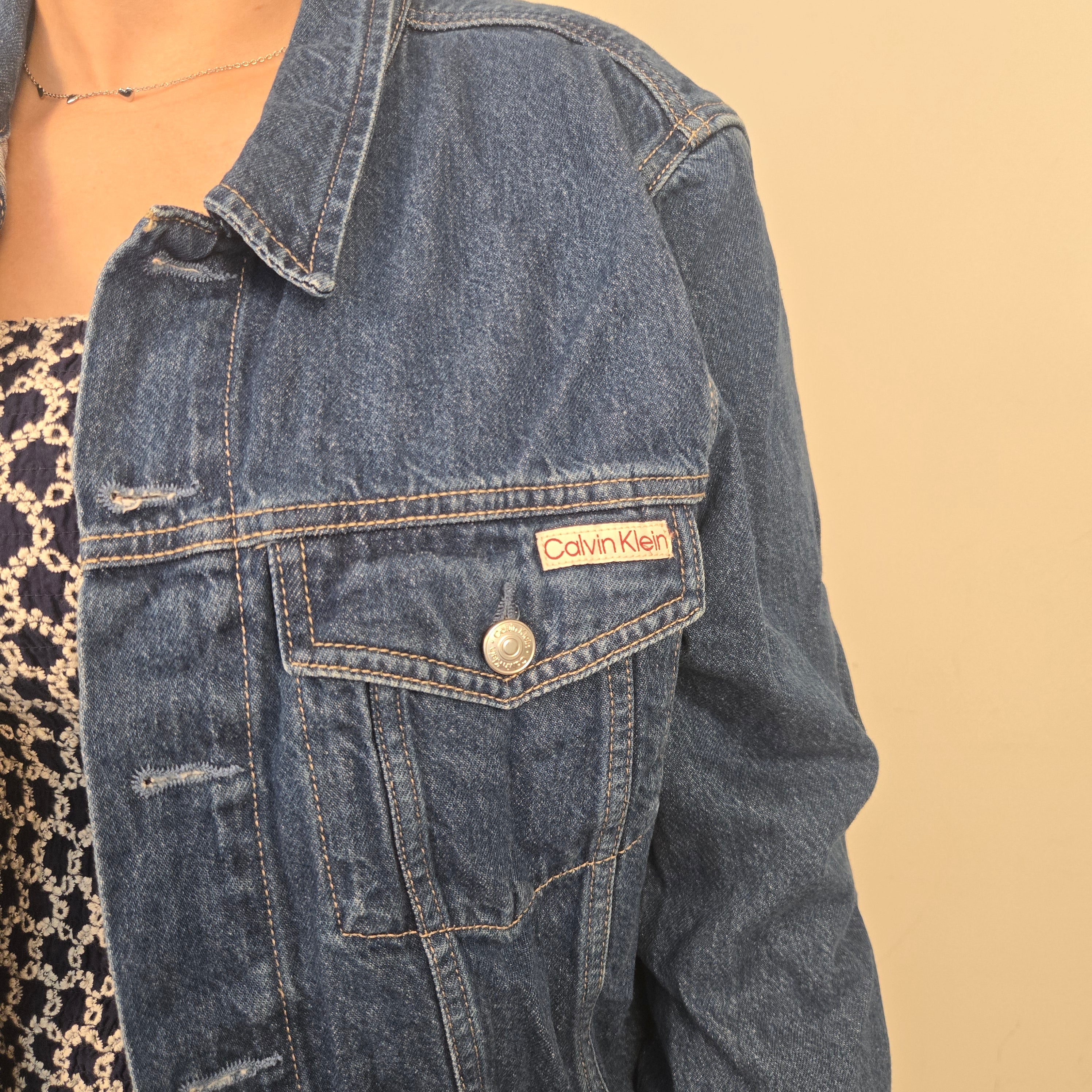 Calvin Klein Jeans Blauwe Denim Jas Dames XL