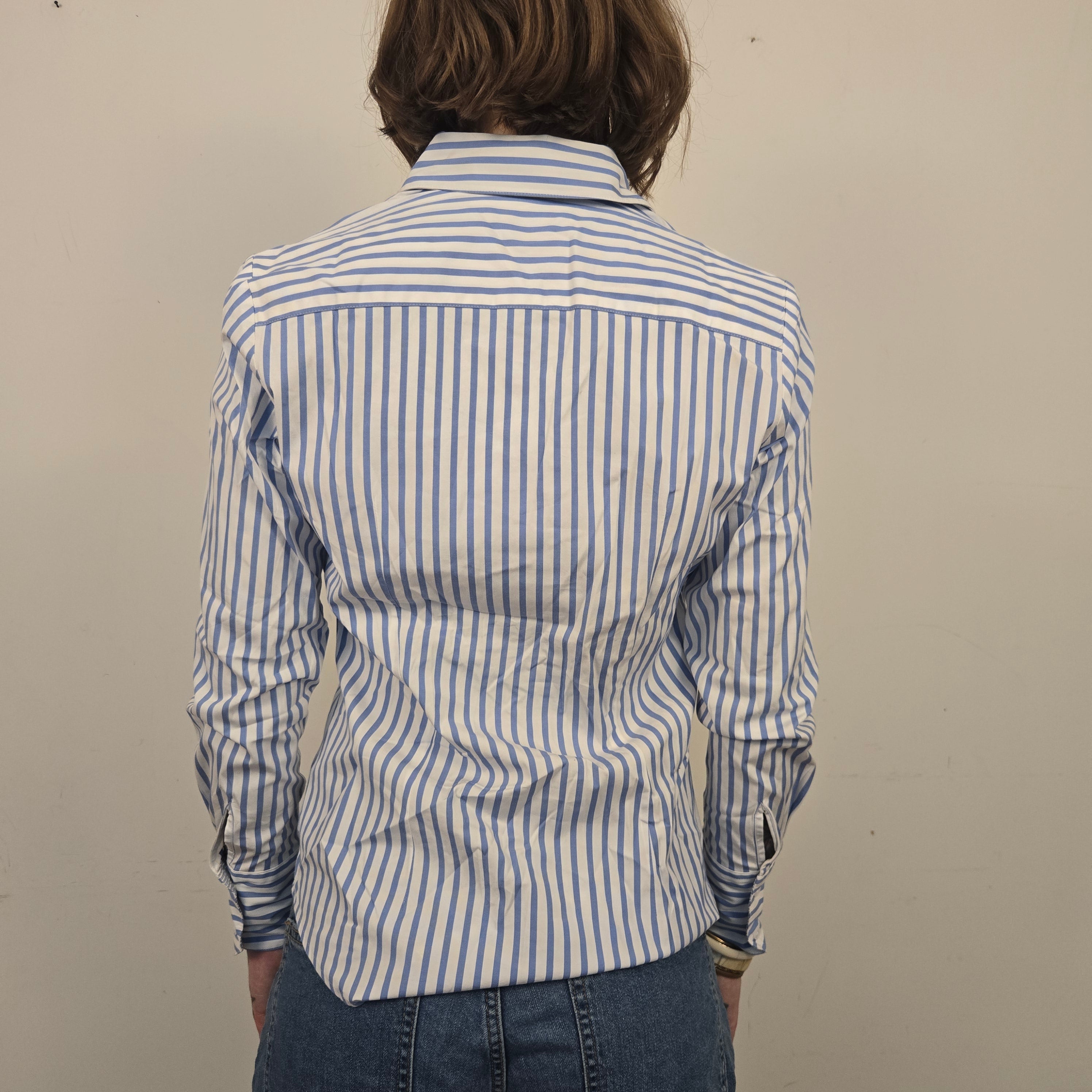 Tommy Hilfiger Blauw Gestreepte Blouse Dames M