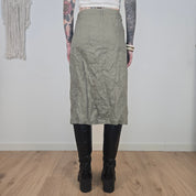 Peter Hahn Olijfgroene Linnen Rok Dames 42 / XL