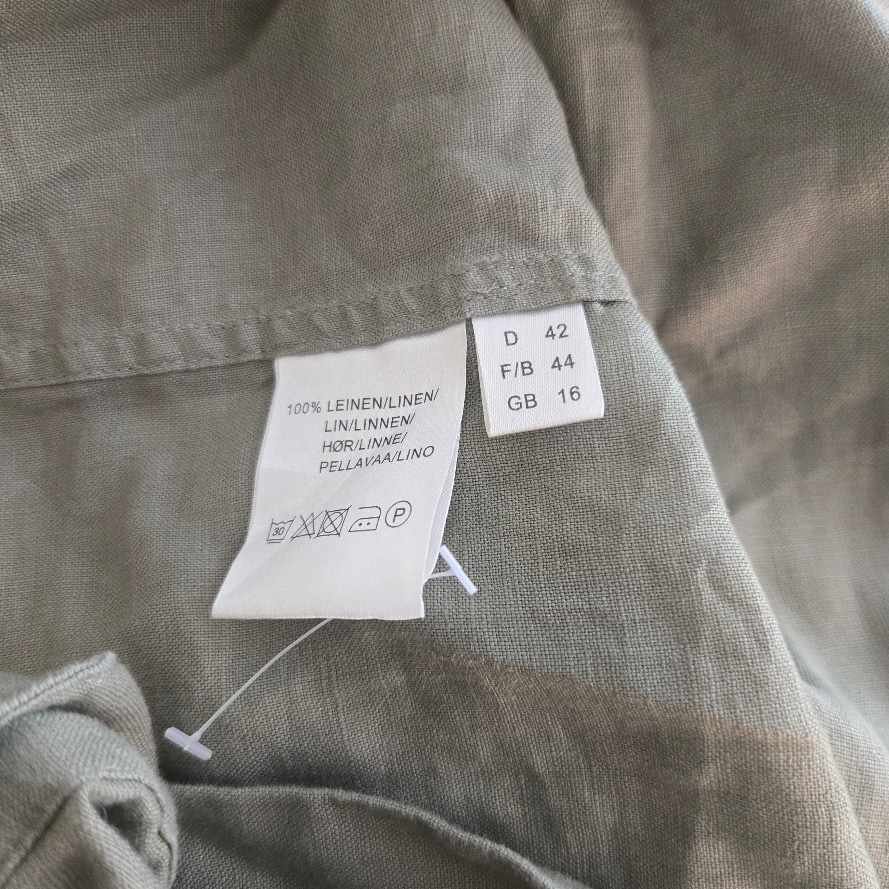 Peter Hahn Olijfgroene Linnen Rok Dames 42 / XL