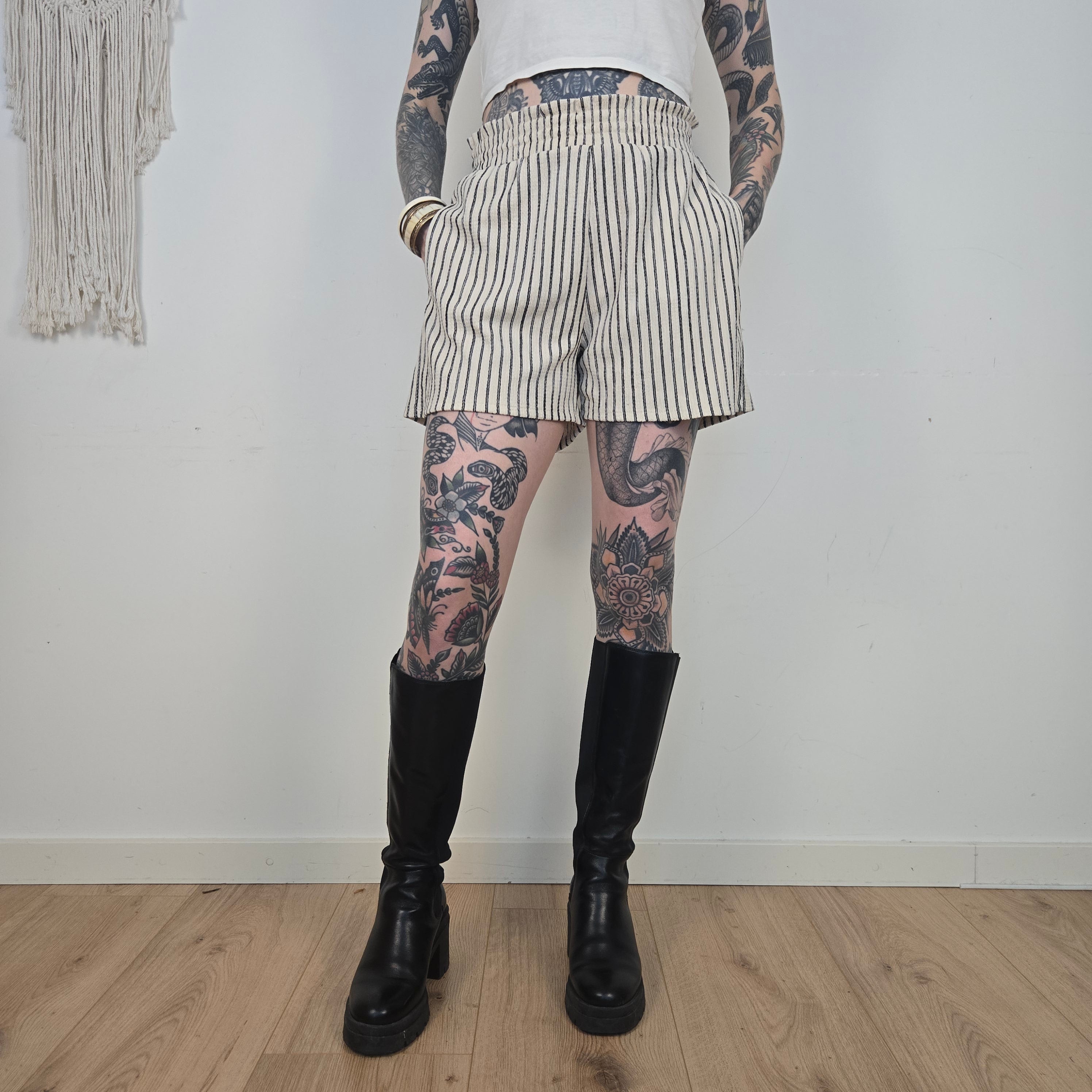 Gina Tricot Gestreepte Korte Broek Dames L