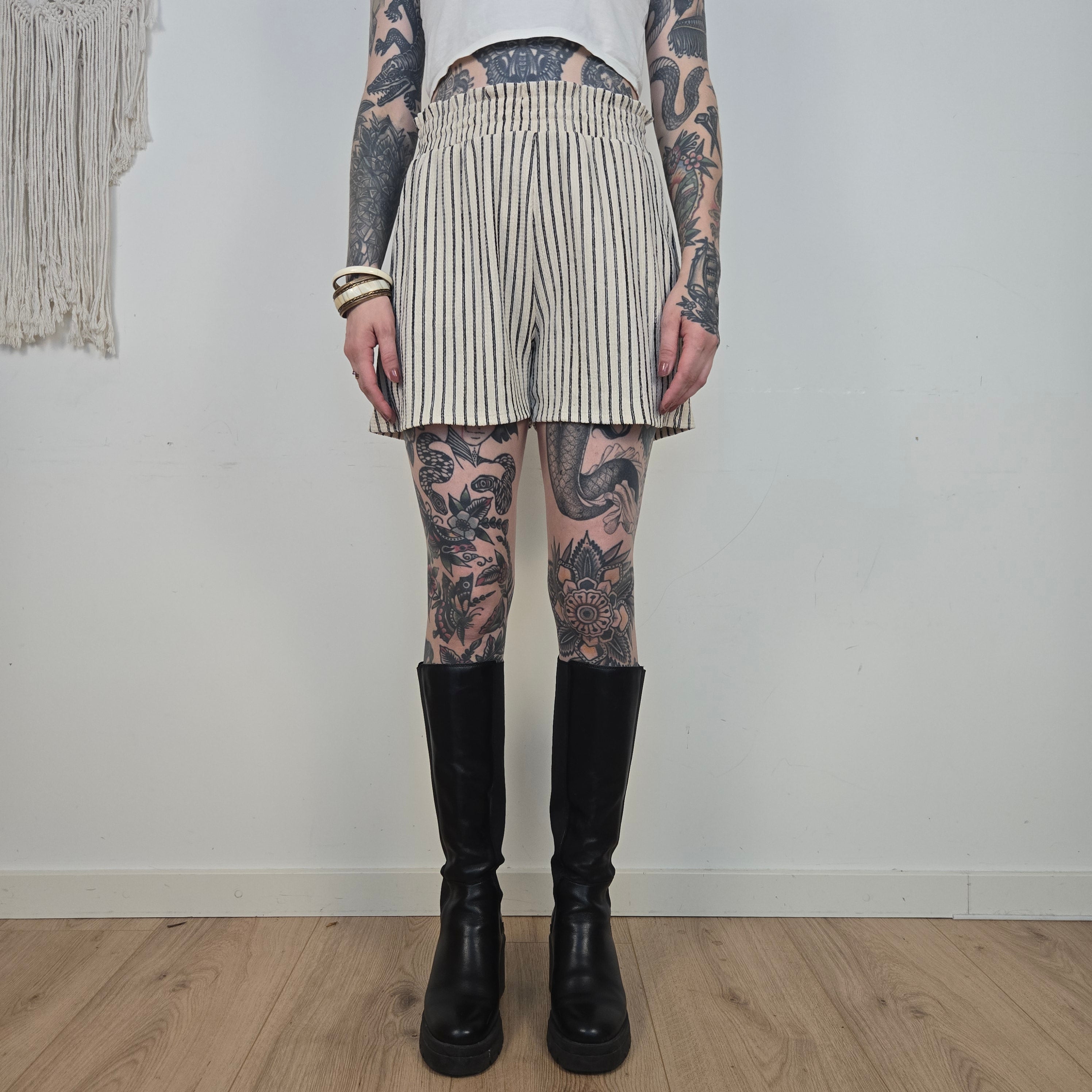 Gina Tricot Gestreepte Korte Broek Dames L