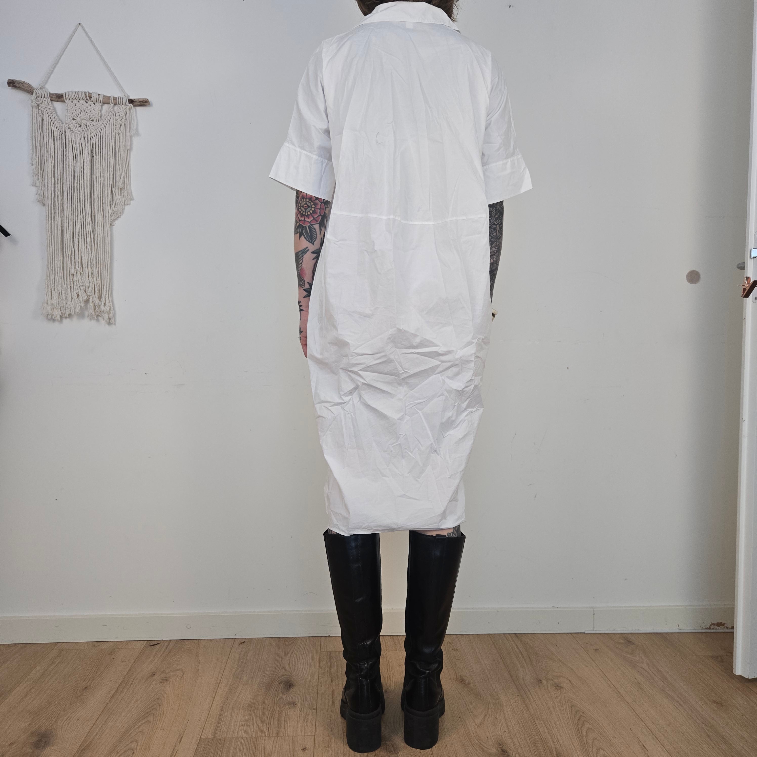 Cos Witte Overhemdjurk Dames Maat XS