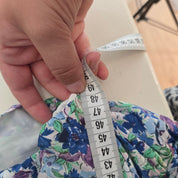 Zara Dames Blauwe Gebloemde Jurk Maat M
