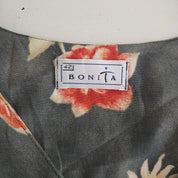 Bonita Dames Groene Gebloemde Jurk Maat 42 / XL