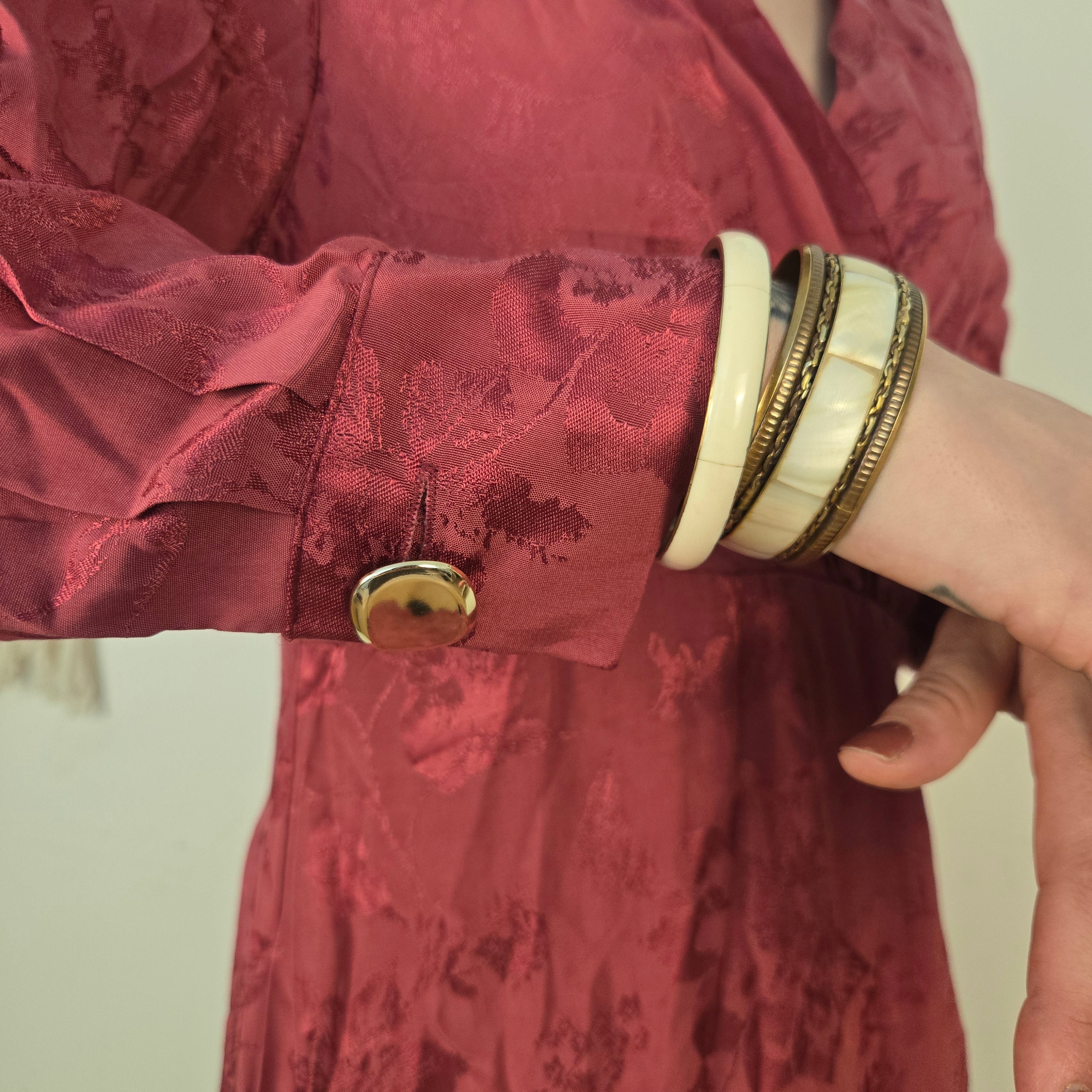 Zara Dames Rode Gebloemde Jurk Maat L