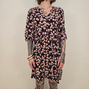 Tommy Hilfiger Dames Donkerblauwe Gebloemde Jurk Maat 8 / S