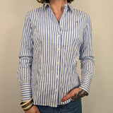 Tommy Hilfiger Blauw Gestreepte Blouse Dames M