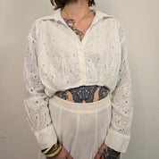 Zara Witte Korte Blouse Dames L