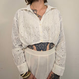 Zara Witte Korte Blouse Dames L