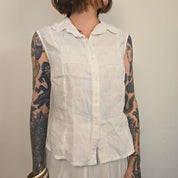 Nienhaus Witte Linnen Blouse Dames EU 40 / L