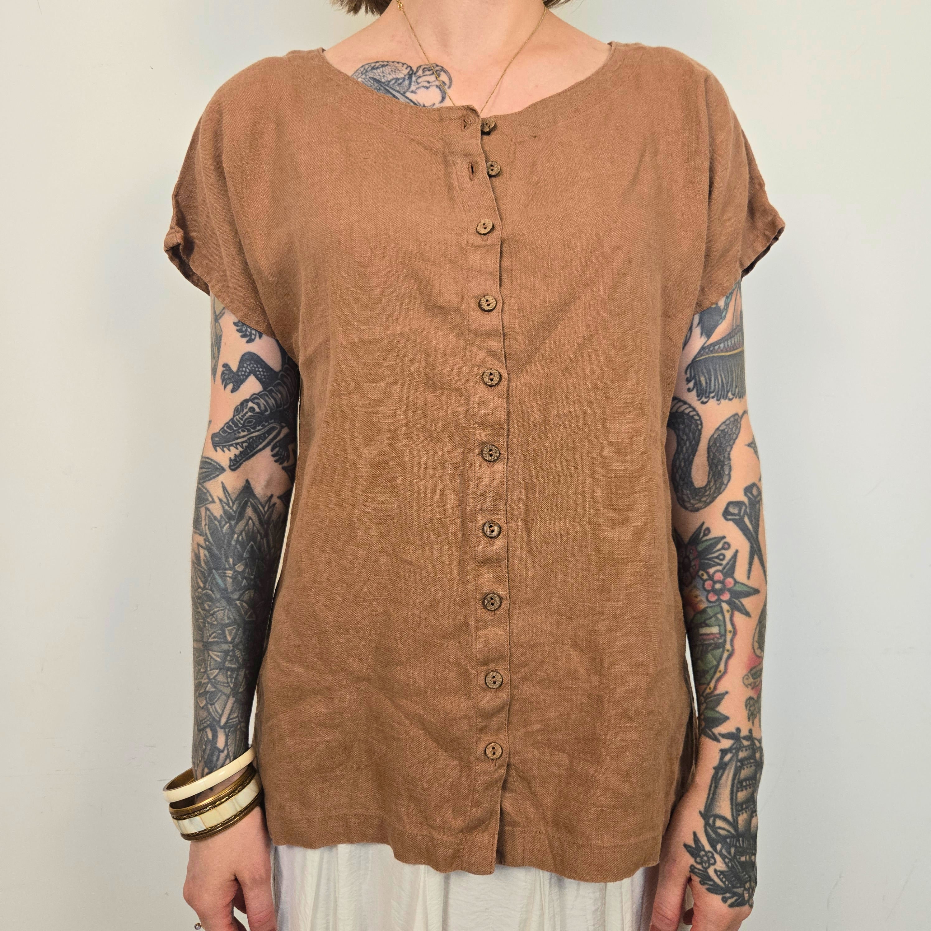 Knock Bruine Blouse Dames M