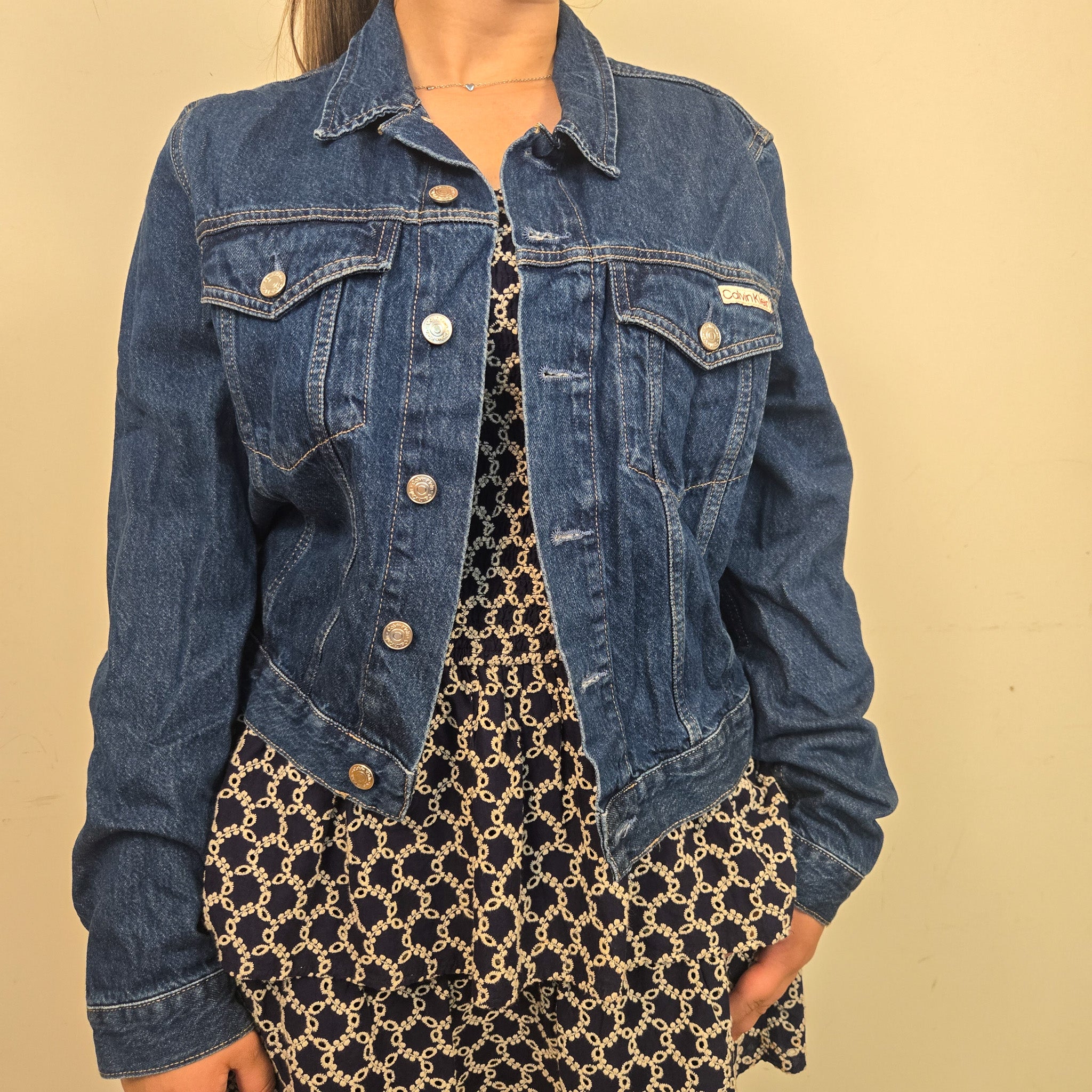 Calvin Klein Jeans Blauwe Denim Jas Dames XL