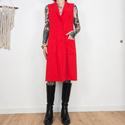 Japan Tky Rode Lange Gilet Dames Maat S