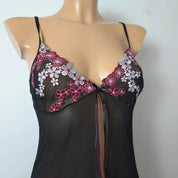 Le Jardin Bloemen Top  Maat L Y2K Vintage