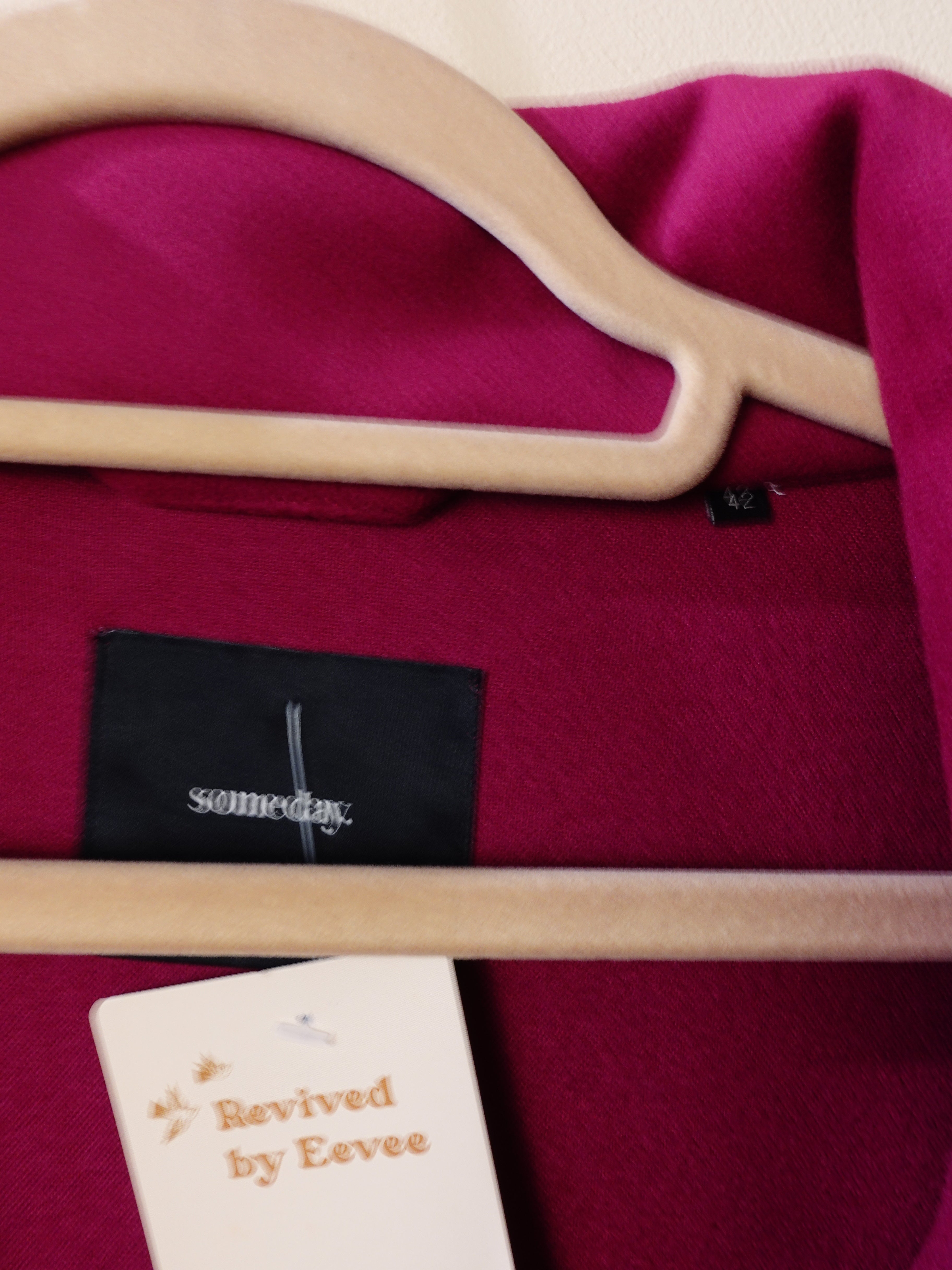 Someday. Fuchsia Minimalistische Mantel/Jurk Maat 42