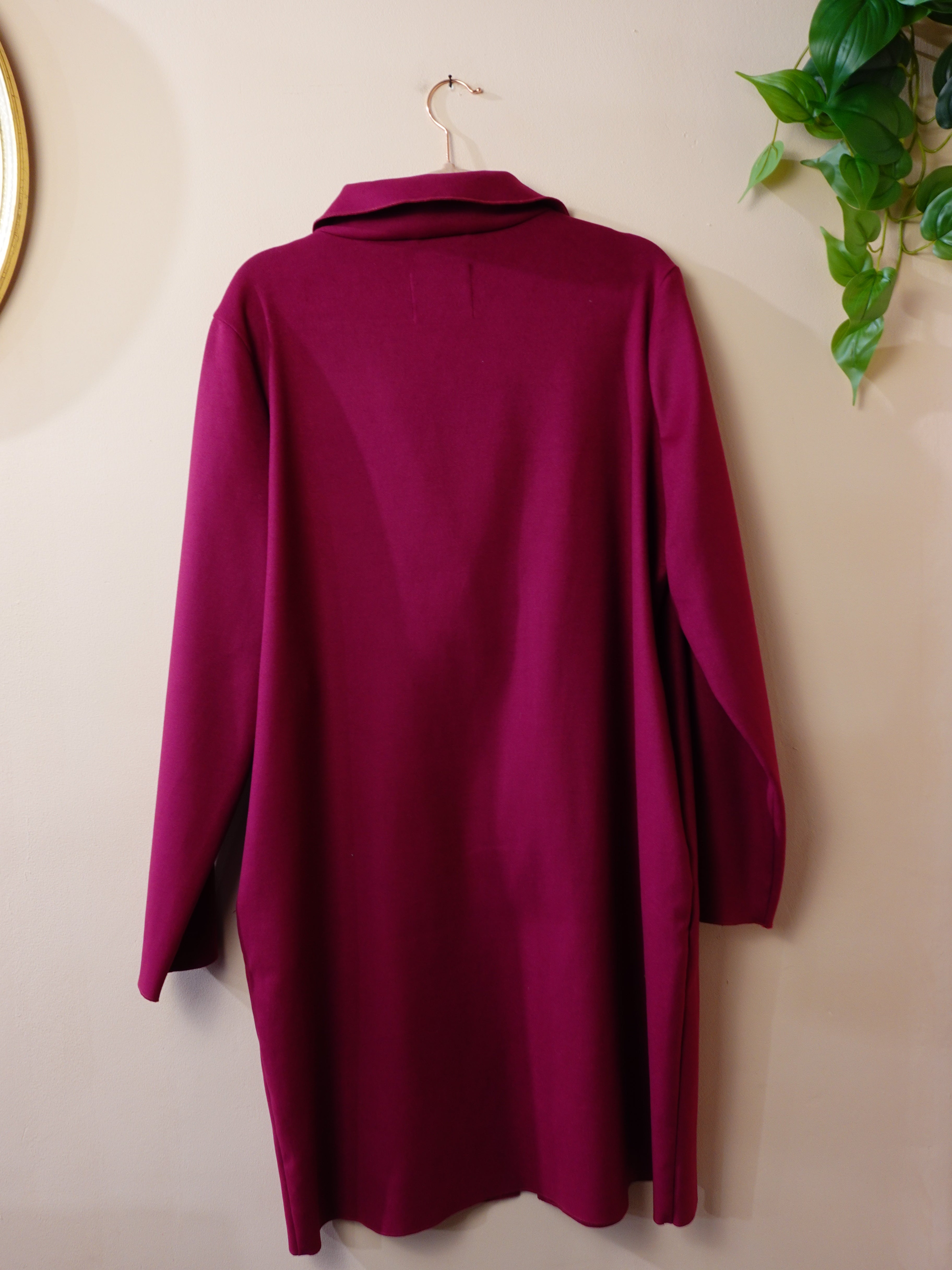 Someday. Fuchsia Minimalistische Mantel/Jurk Maat 42