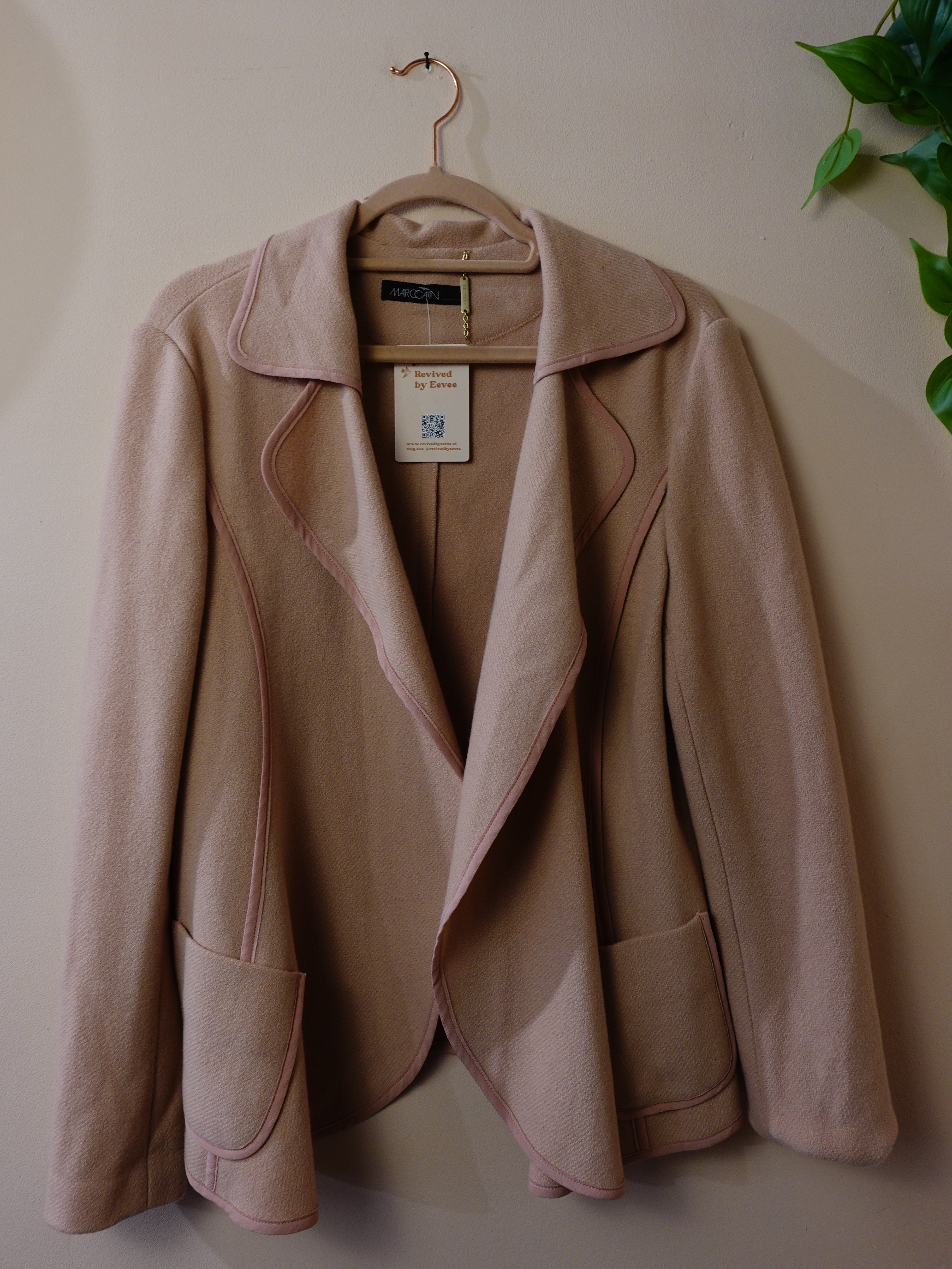 Marc Cain Beige Openvallende Blazer Maat N4/XL
