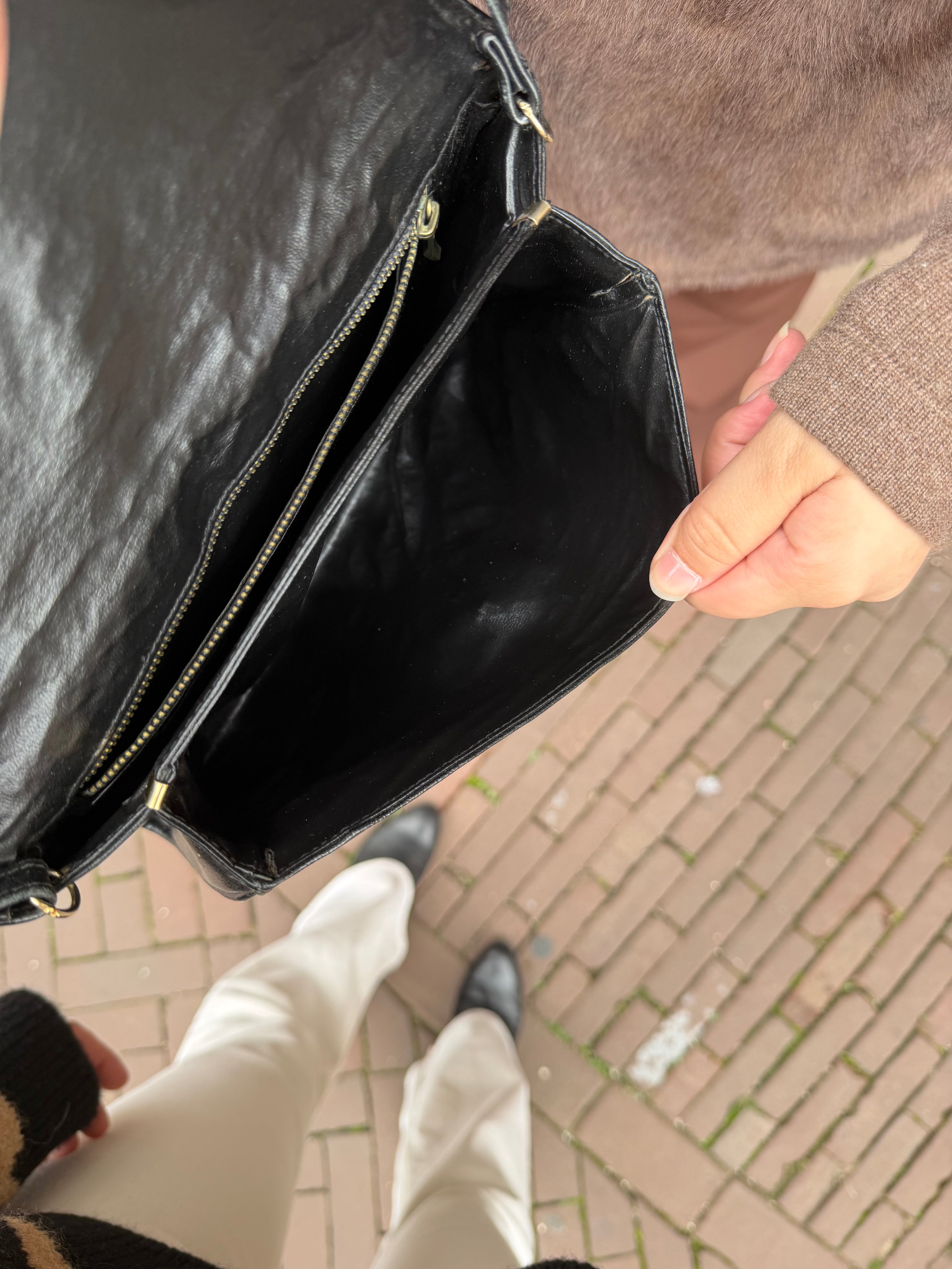 Vintage leren handtas