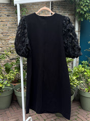 Phase Eight Zwarte Jurk Met Organza Pofmouwen Dames 42 / XL