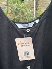 Stockholm Atelier Zwarte Linnenlook Slipdress Met Knopen Dames Maat 40 / M