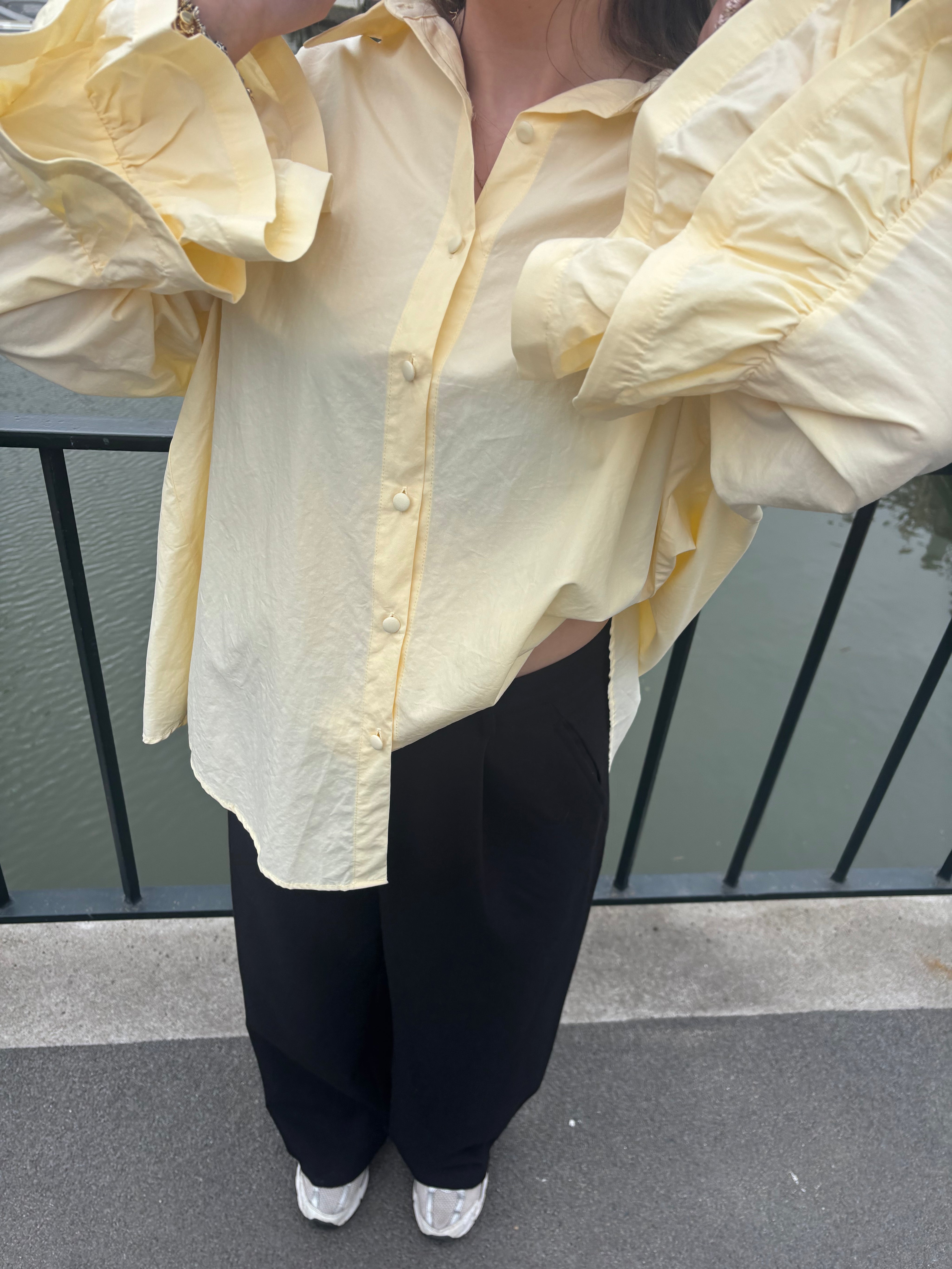 Pastel Gele Blouse Oversized Fit