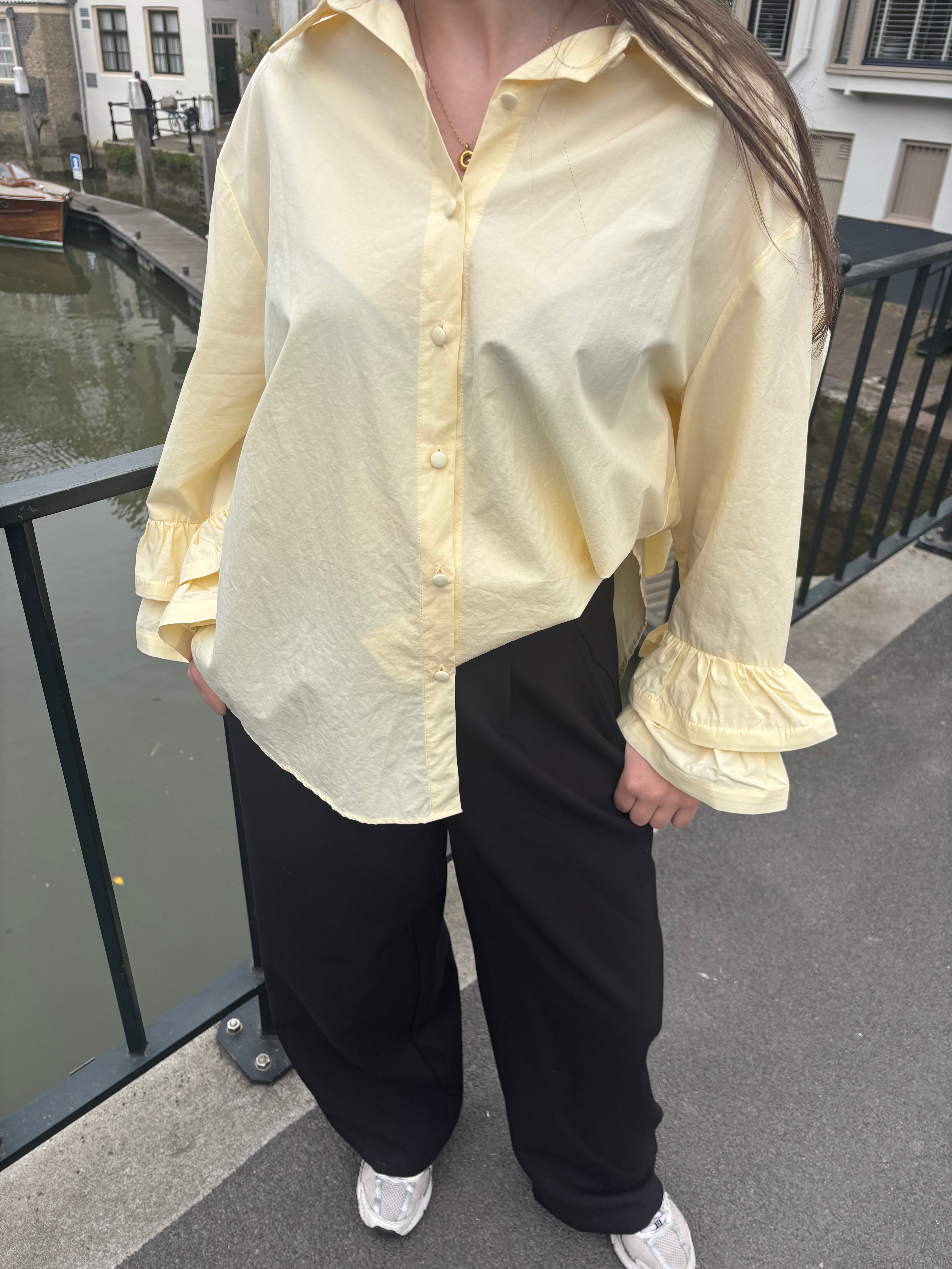 Pastel Gele Blouse Oversized Fit