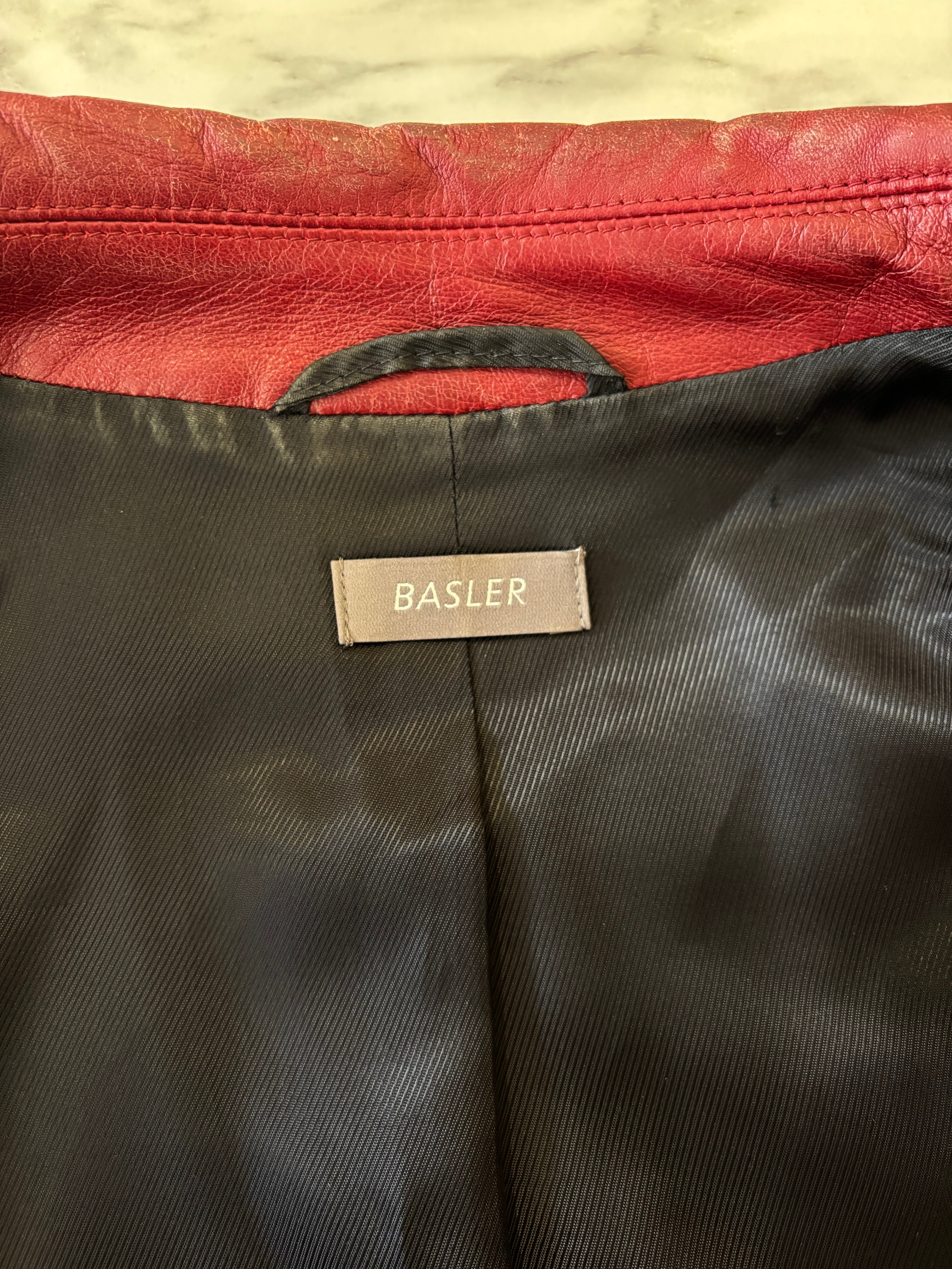 Basler Rode Leren Jas Dames Maat L