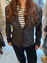 Concerto Zwarte Leren Blazer Dames Maat L