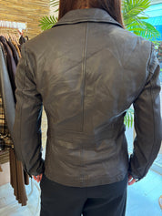 Concerto Zwarte Leren Blazer Dames Maat L