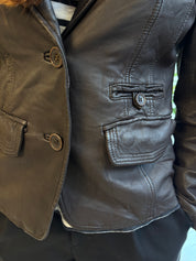 Concerto Zwarte Leren Blazer Dames Maat L