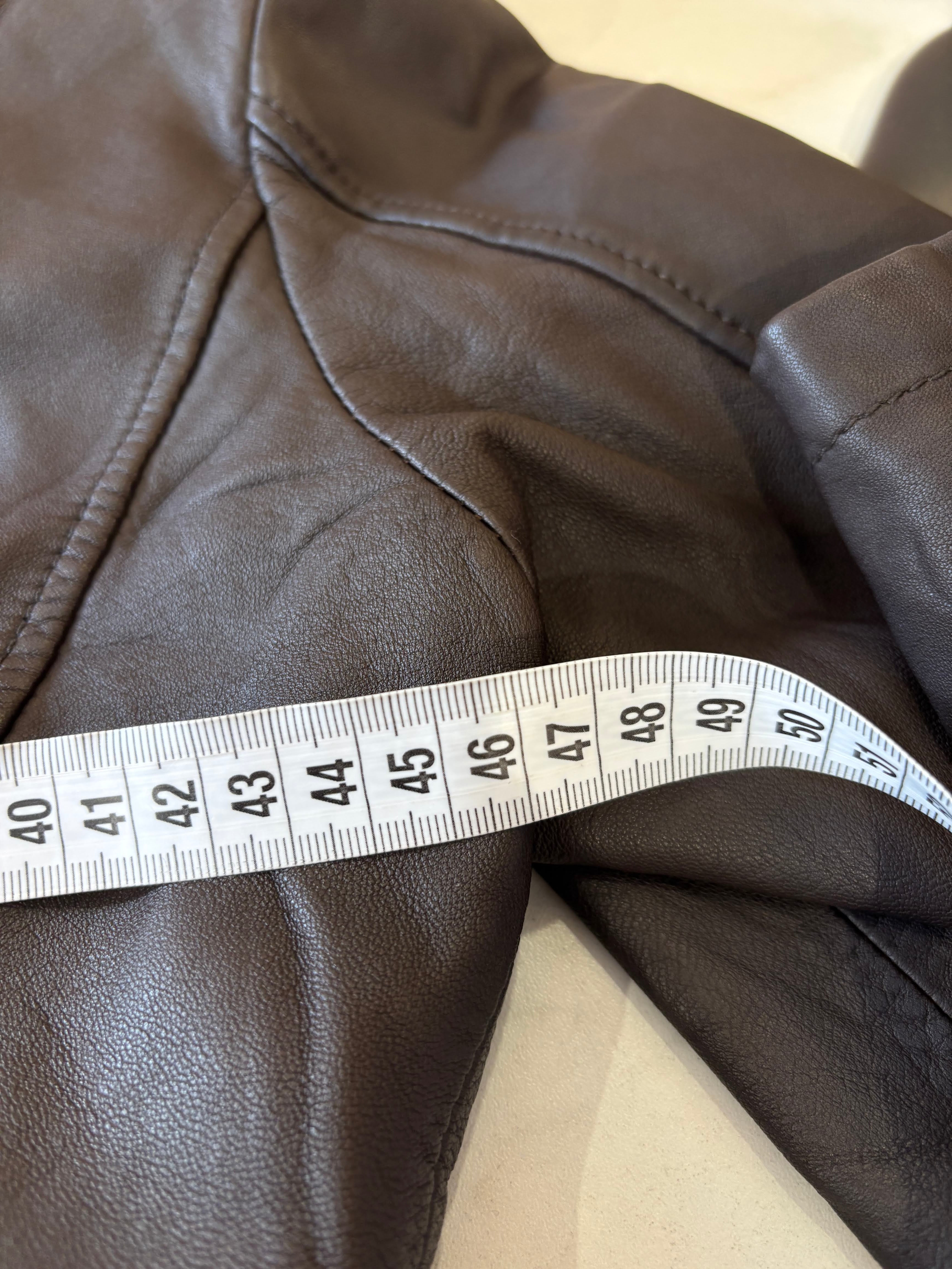 Esprit Zwarte Leren Blazer Jas Van Lamsleer Maat 38 / M