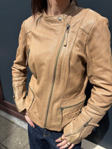 Street One Beige Leren Bikerjas Van Schapenleer Maat 40 / L