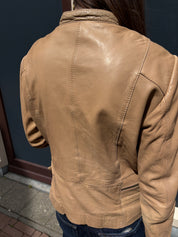 Street One Beige Leren Bikerjas Van Schapenleer Maat 40 / L