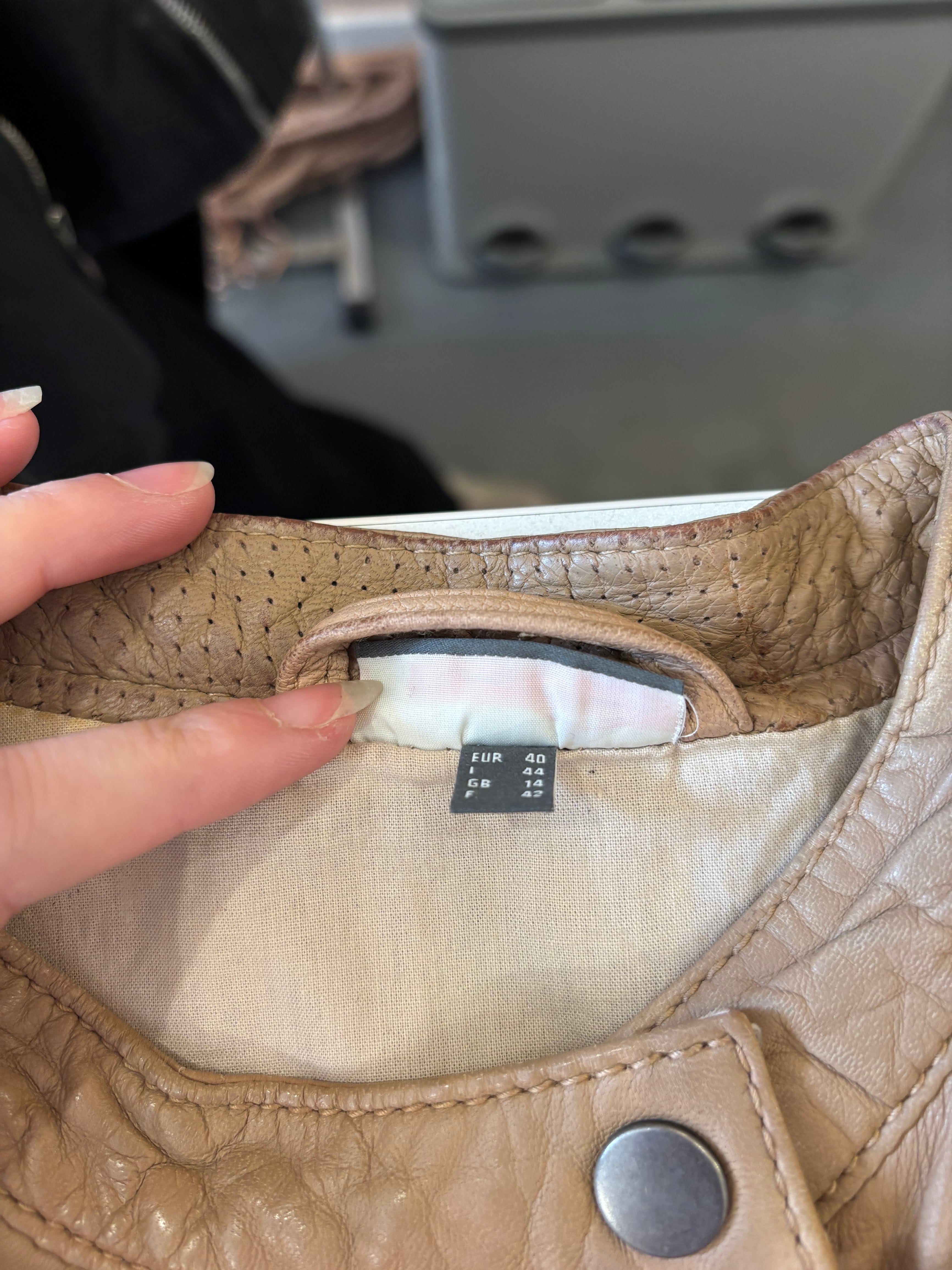 Street One Beige Leren Bikerjas Van Schapenleer Maat 40 / L