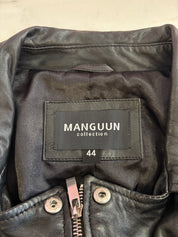 Manguun Zwart Leren Jas Dames Maat 44 / XXL