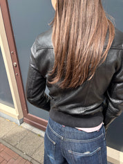 Zara TRF Zwart Leren Bomberjack Dames Maat S