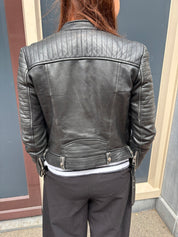 Zara TRF Zwart Leren Bikerjack Dames Maat S