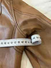 Bruine Leren Bikerjas Dames XS