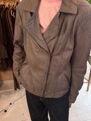 Manguun Taupe Leren Bikerjas Dames XL