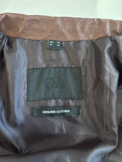C&A Donkerbruine Echt Leren Bikerjas Dames 40 / L