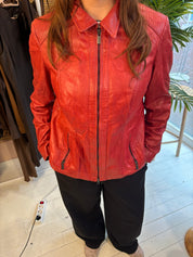 Milestone Rode Echt Leren Jas Dames L