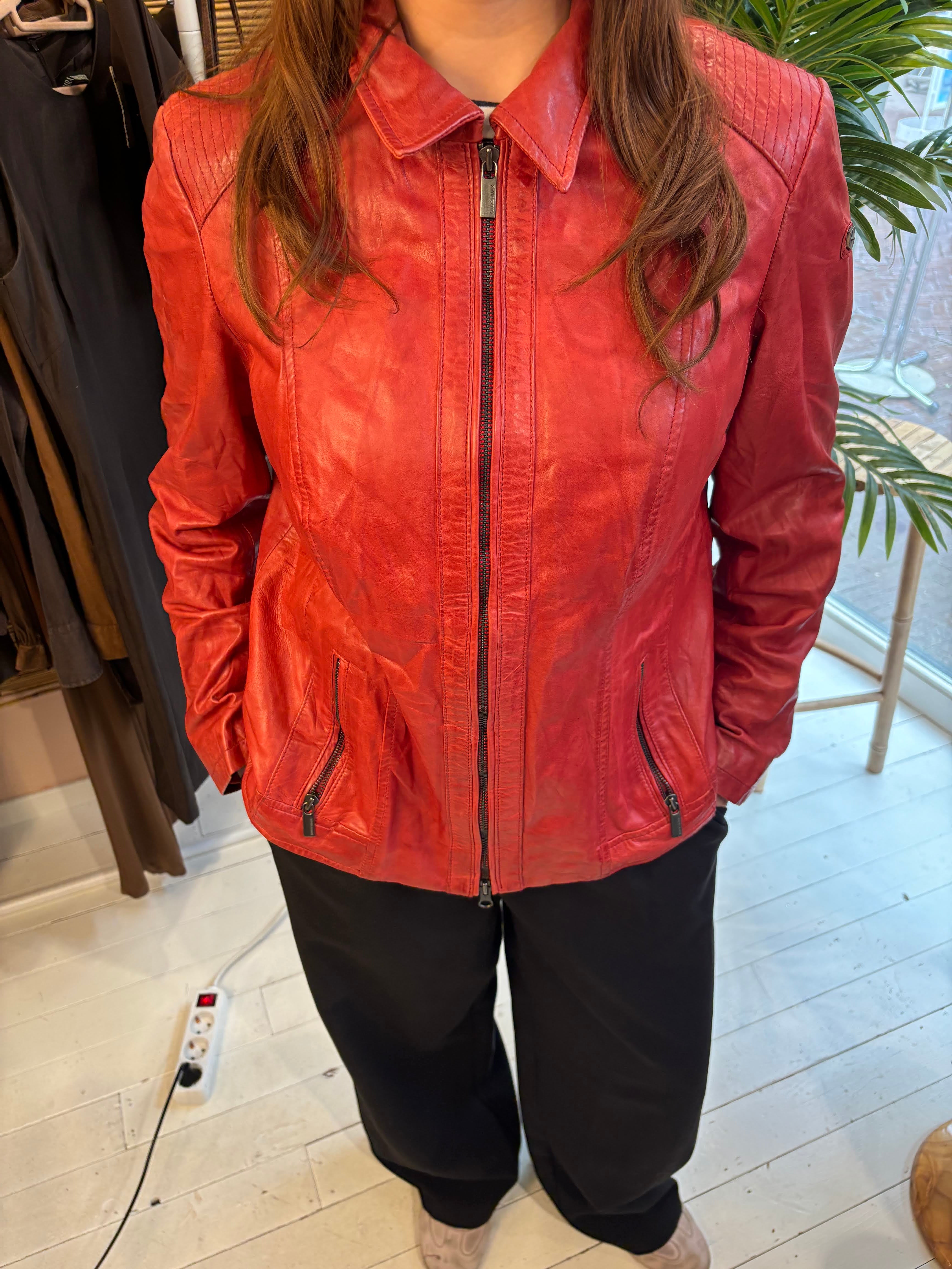 Milestone Rode Echt Leren Jas Dames L